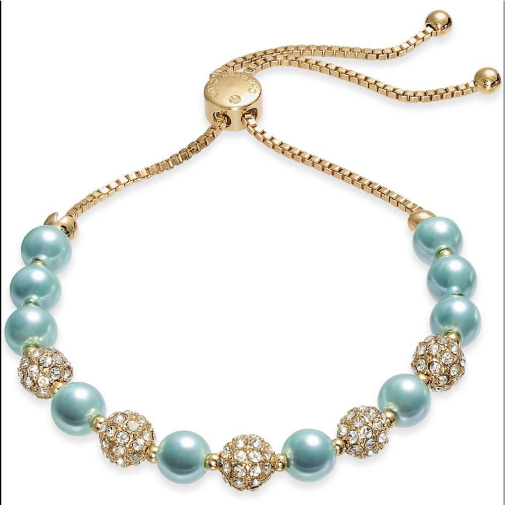 Charter Club Pavé Pearl Slider Bracelet